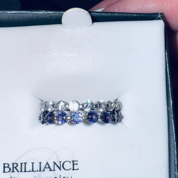 Multi Color 3 Band Set Of Eternity Rings Stackable Wedding Bands Size  7 - Picture 11 of 16